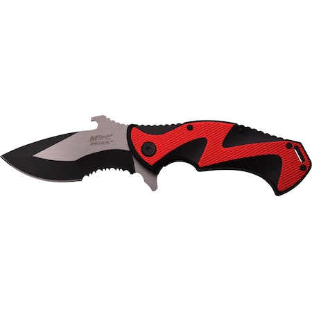Master Cutlery 2017 Master Mtech Usa 4.75In Fldr, Bottle Opener Bld, Blk/Red Alum Hndl W/Pc. MAS-MT-A916RD